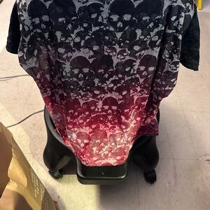 Women’s Affliction Ombre thin see thru Skull Print Tee